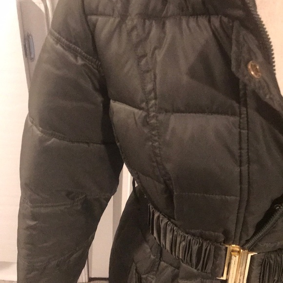 Betsy Johnson Olive Puffer Coat with fur hood - Picture 3 of 8